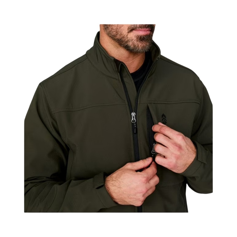 Free Country Men's Wind & Water Resistant Softshell Olive Jacket NWT Size L - Picture 4 of 11